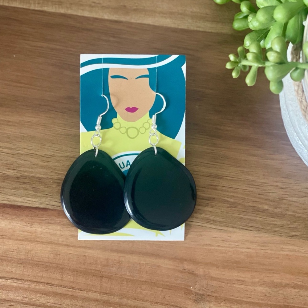 TAGUA EARRINGS Artisan Handmade Tagua colorful unique statement jewelry boho nwt